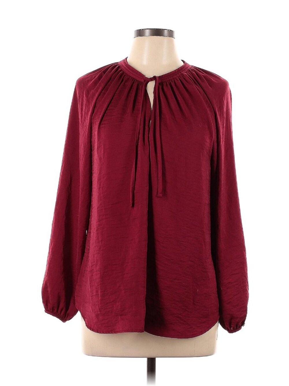 NWOT Old Navy burgundy blouse Size L, V-Neck w/ Tie Front